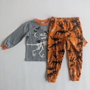 Jellifish Kids 4T Dinosaur Skeleton Unisex Pajama Set